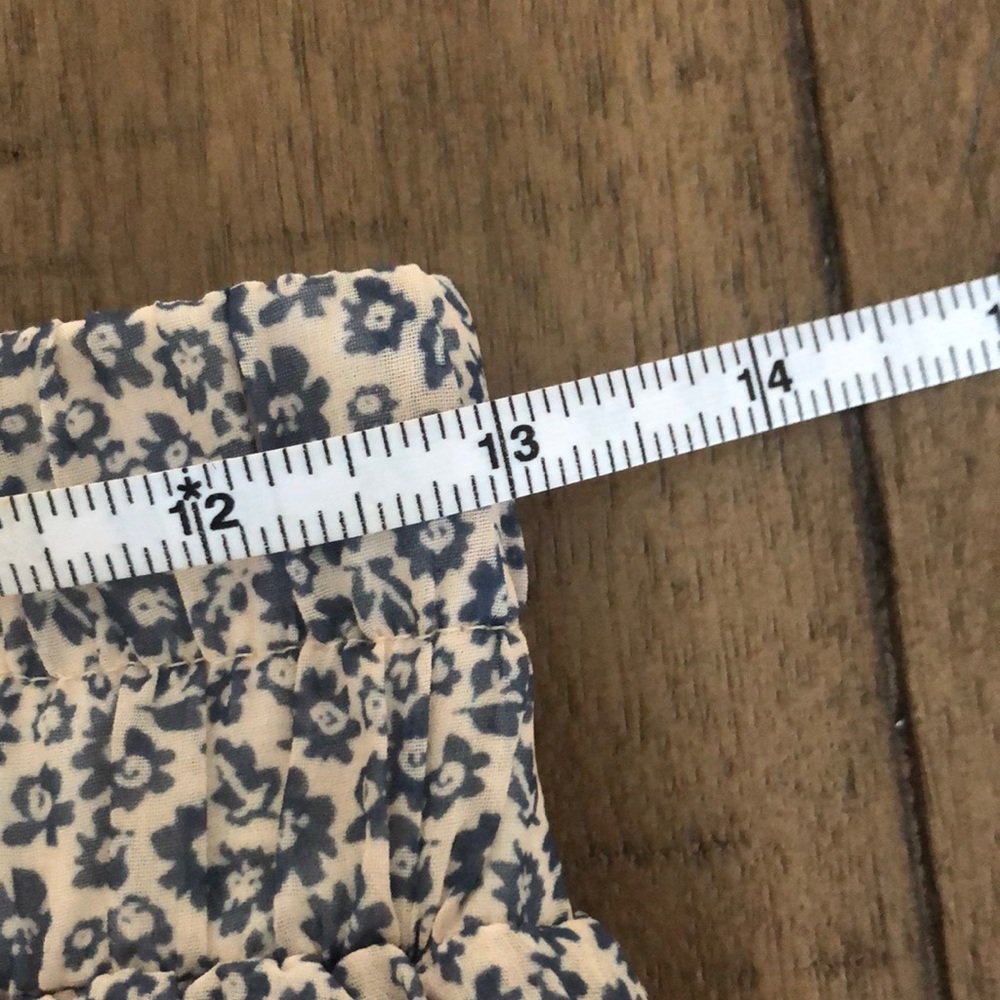 Mikarose blue ditsy floral maxi broomstick skirt S Cottagecore prairie lined - Picture 10 of 12